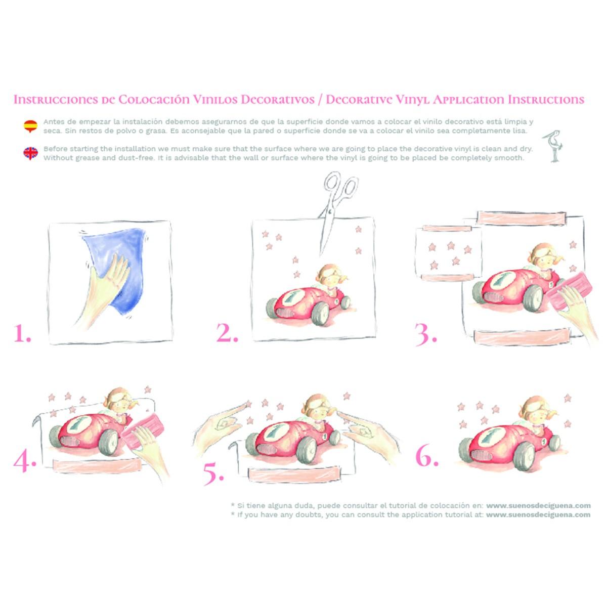 Vinilo Decorativo Infantil Tacita de Té Sueños de Cigüeña - Nanetes #